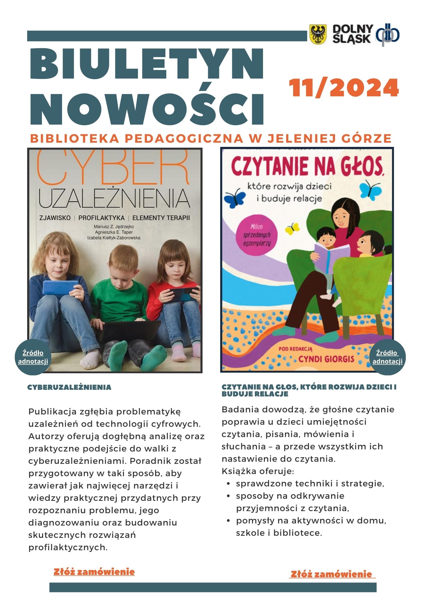 Biuletyn Nowości nr 11/2024 - Dolnośląska Biblioteka Pedagogiczna Filia w Jeleniej Górze