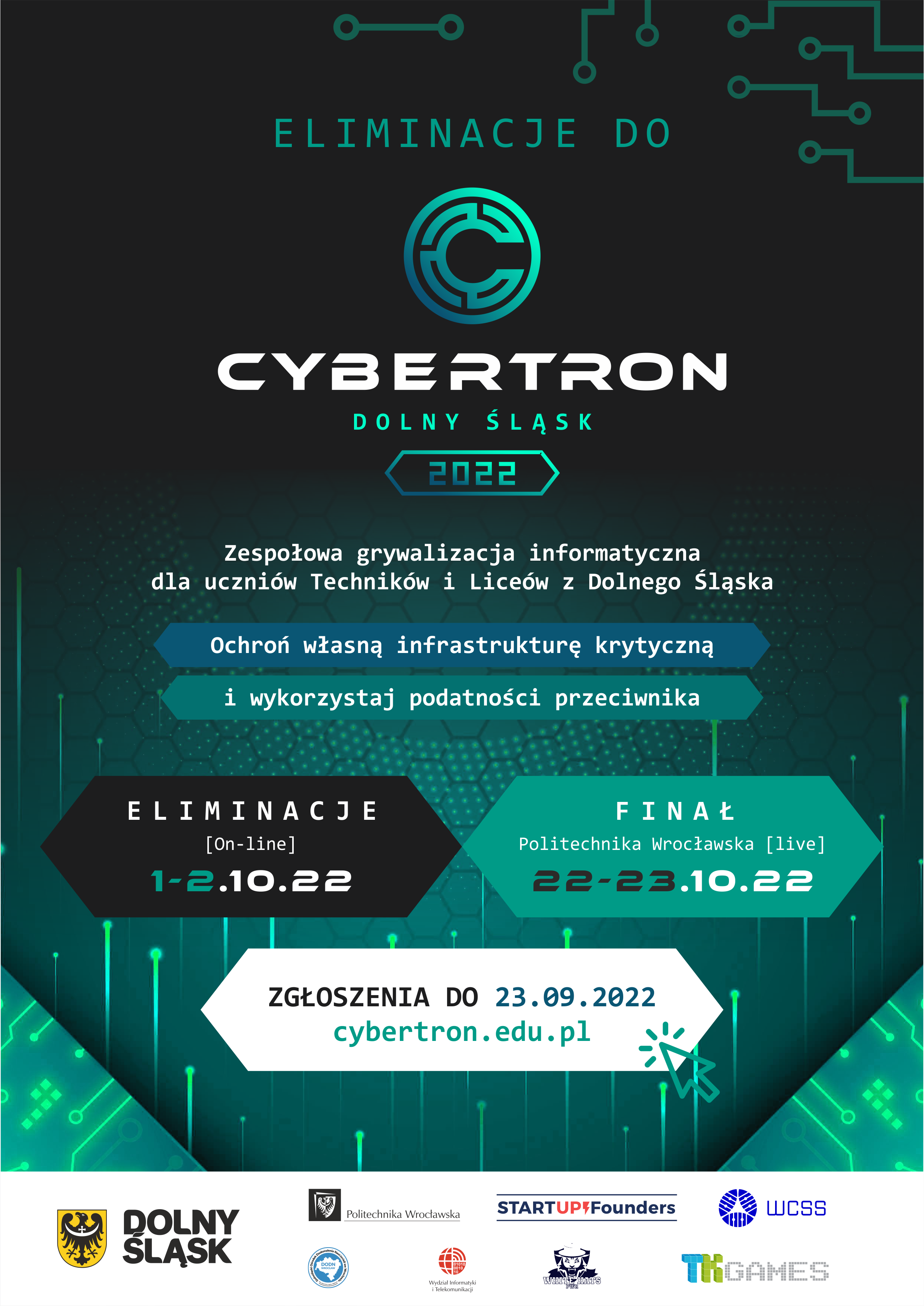 Plakat konkursu Cybertron Dolny Śląsk 2022