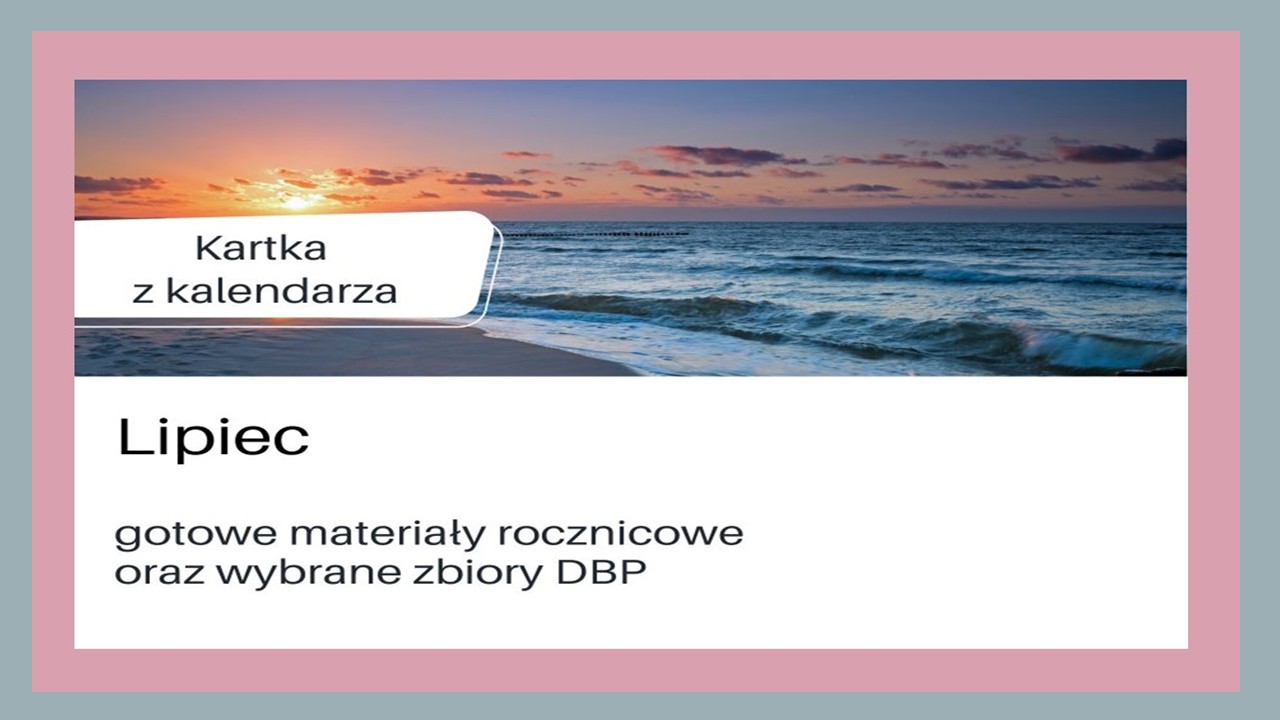 lipiec kartka z kalendarza