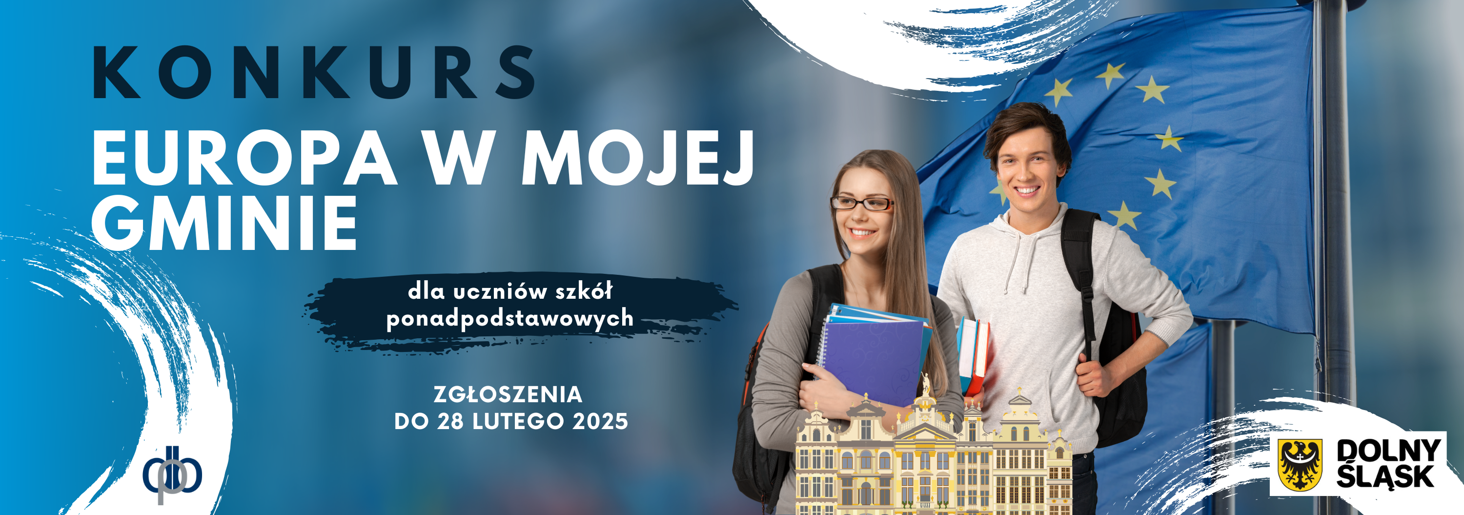 Grafika z przekierowaniem do informacji o konkursie Europa w mojej gminie