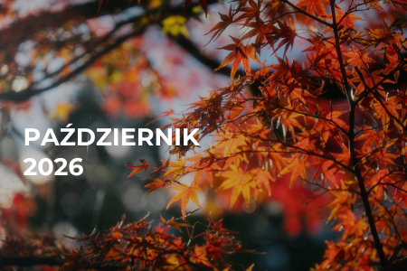 Grafika ilustracyjna: Kartka z kalendarza na październik 2026 - przegląd materiałów rocznicowych
