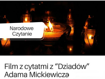 Grafika ilustracyjna: Narodowe Czytanie 2026 Dziadów Adama Mickiewicza - cytaty