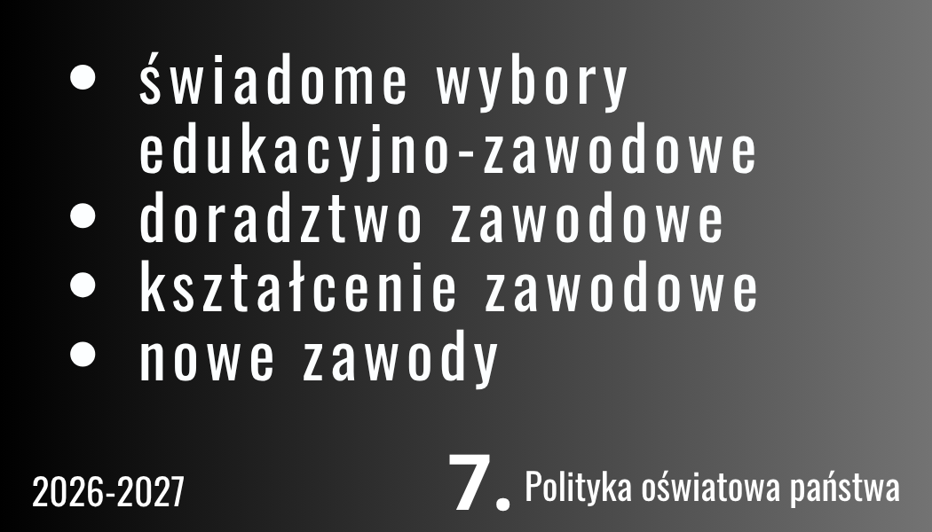 Grafika ilustracyjna materiału: polityka oświatowa 2026-27, priorytet 7