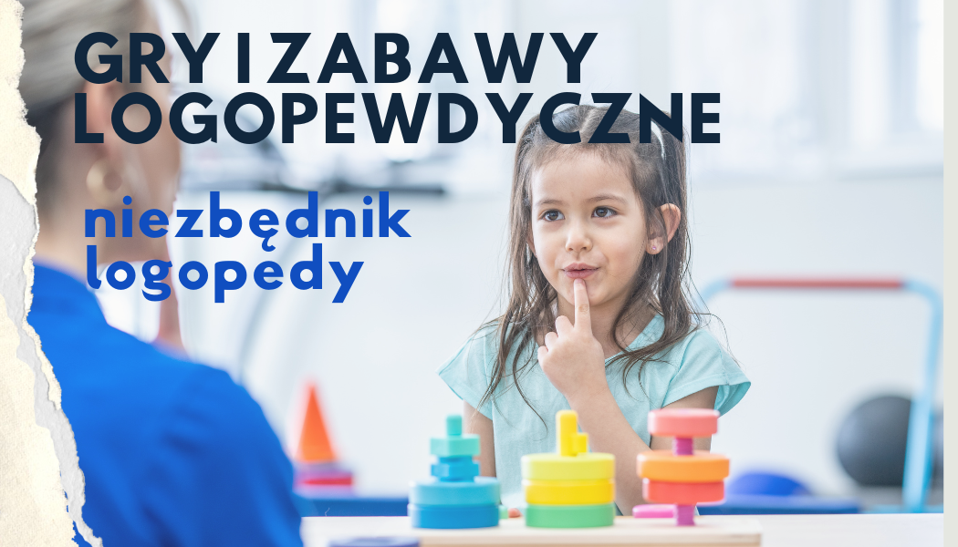 Grafika z linkiem materiałów na temat gry i zabawy logopedyczne