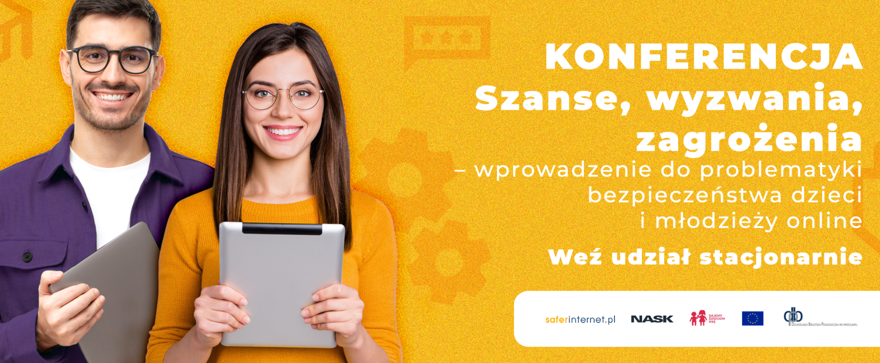 Grafika z przekierowaniem do konferencji NASK Szanse, wyzwania, zagrożenia