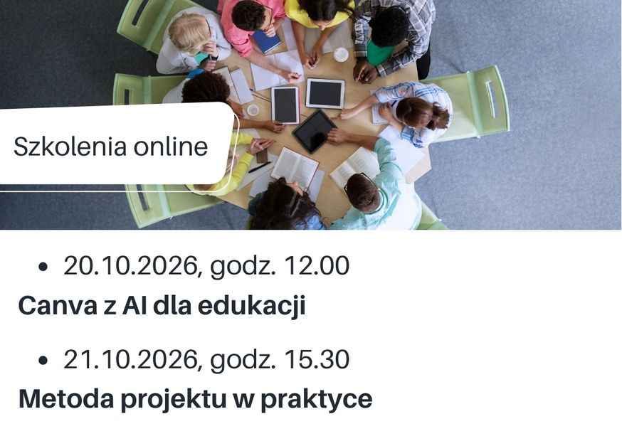 Informacja o szkoleniach w miesiącu październiku na podstronie DBP.