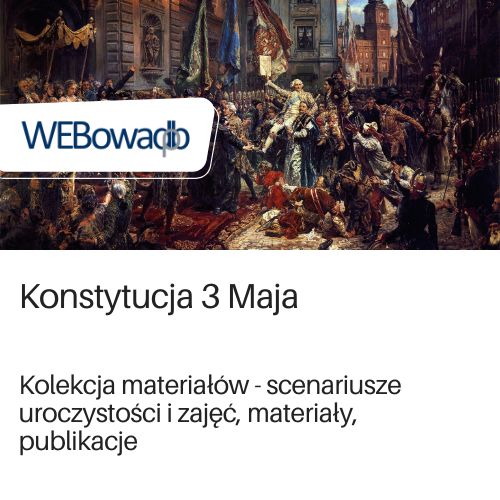 Grafika ilustracyjna kierująca do kolekcji materiałów na temat Konstytucji 3 Maja