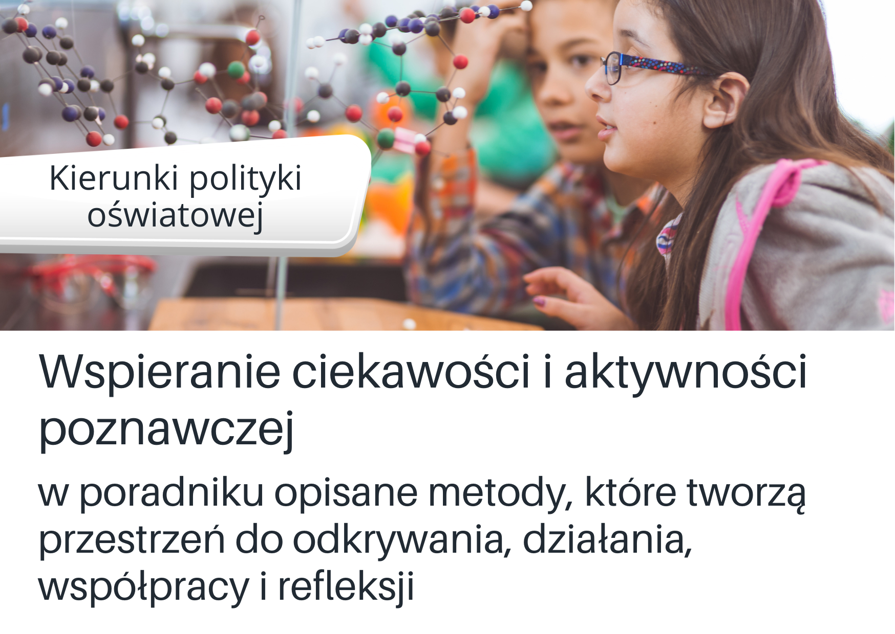Grafika ilustracyjna do poradnika na temat wspierania ciekawości i aktywności poznawczej