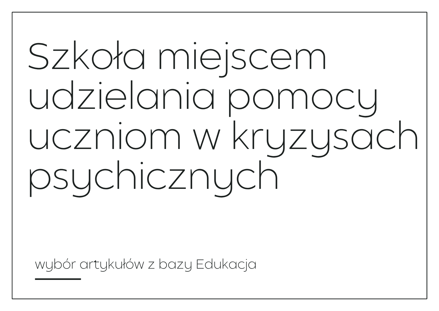 Grafika z linkiem do zestawienia artykułów z bazy Edukacja
