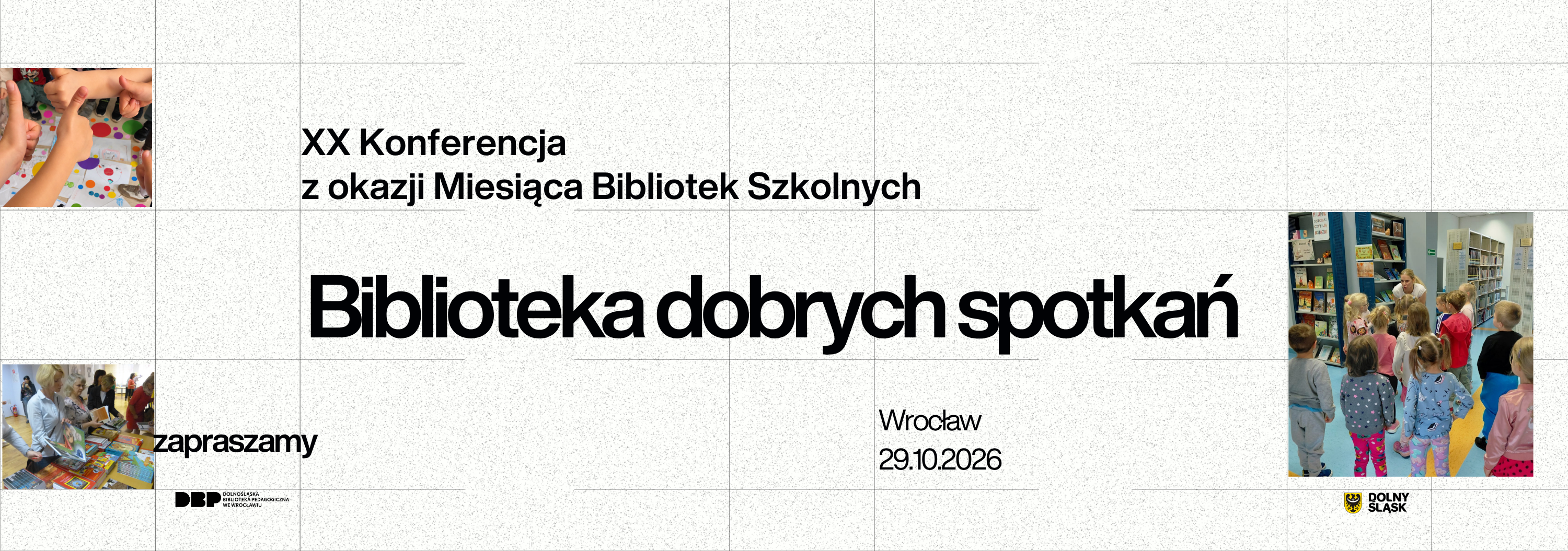 Grafika ilustracyjna do konferencji Biblioteka dobrych spotkań Biblioteka dobrych spotkań