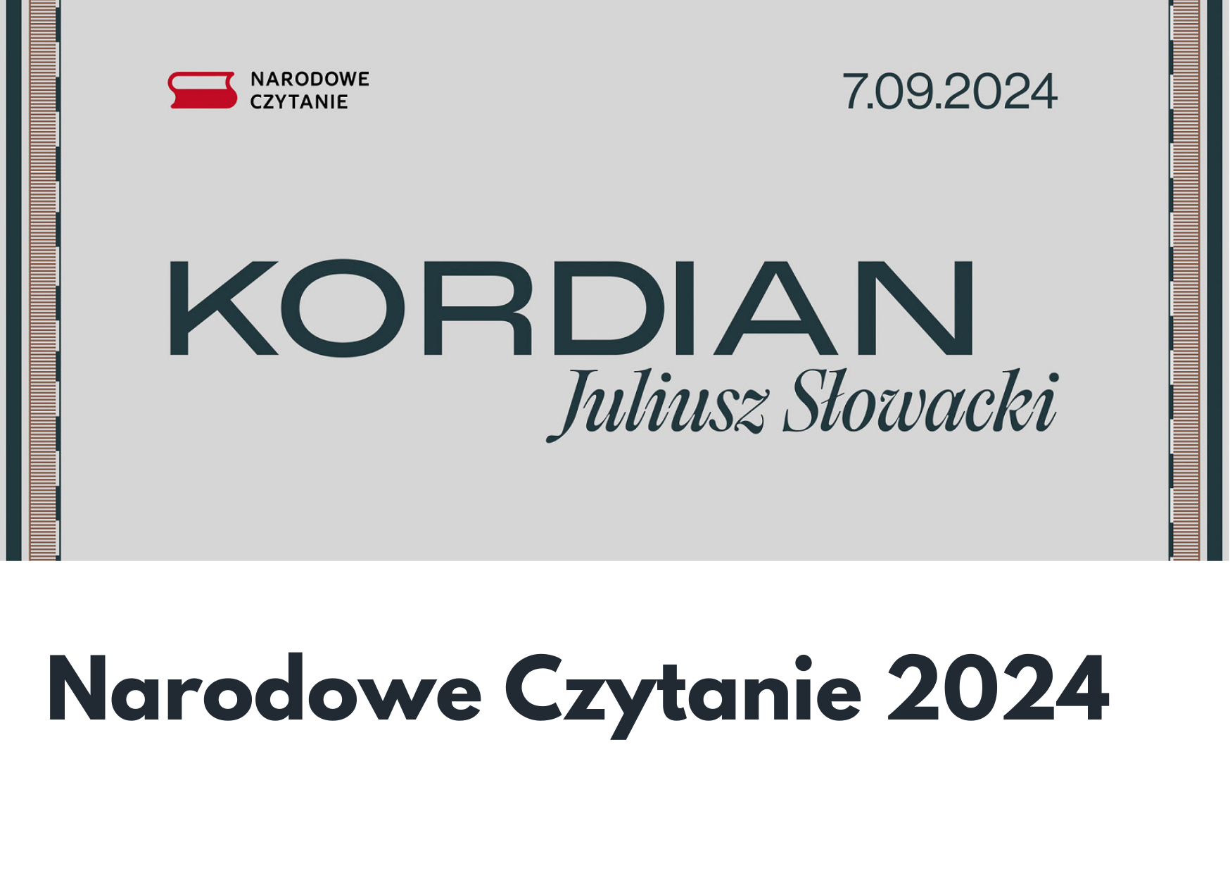 Narodowe Czytanie 2024: Kordian Juliusza Słowackiego
