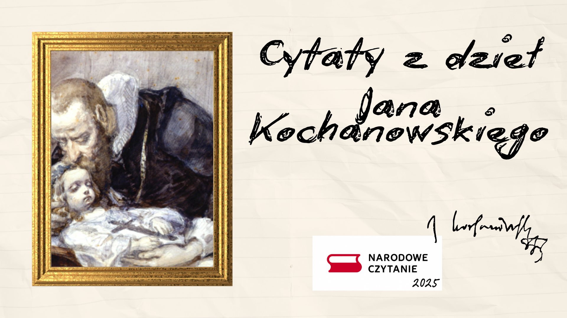 Grafika ilustracyjna z linkiem do cytatów z dzieł Jana Kochanowskiego
