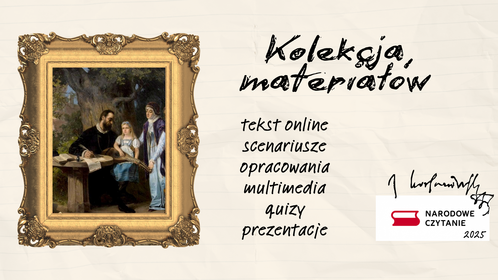 Grafika ilustracyjna z linkiem do materiałów