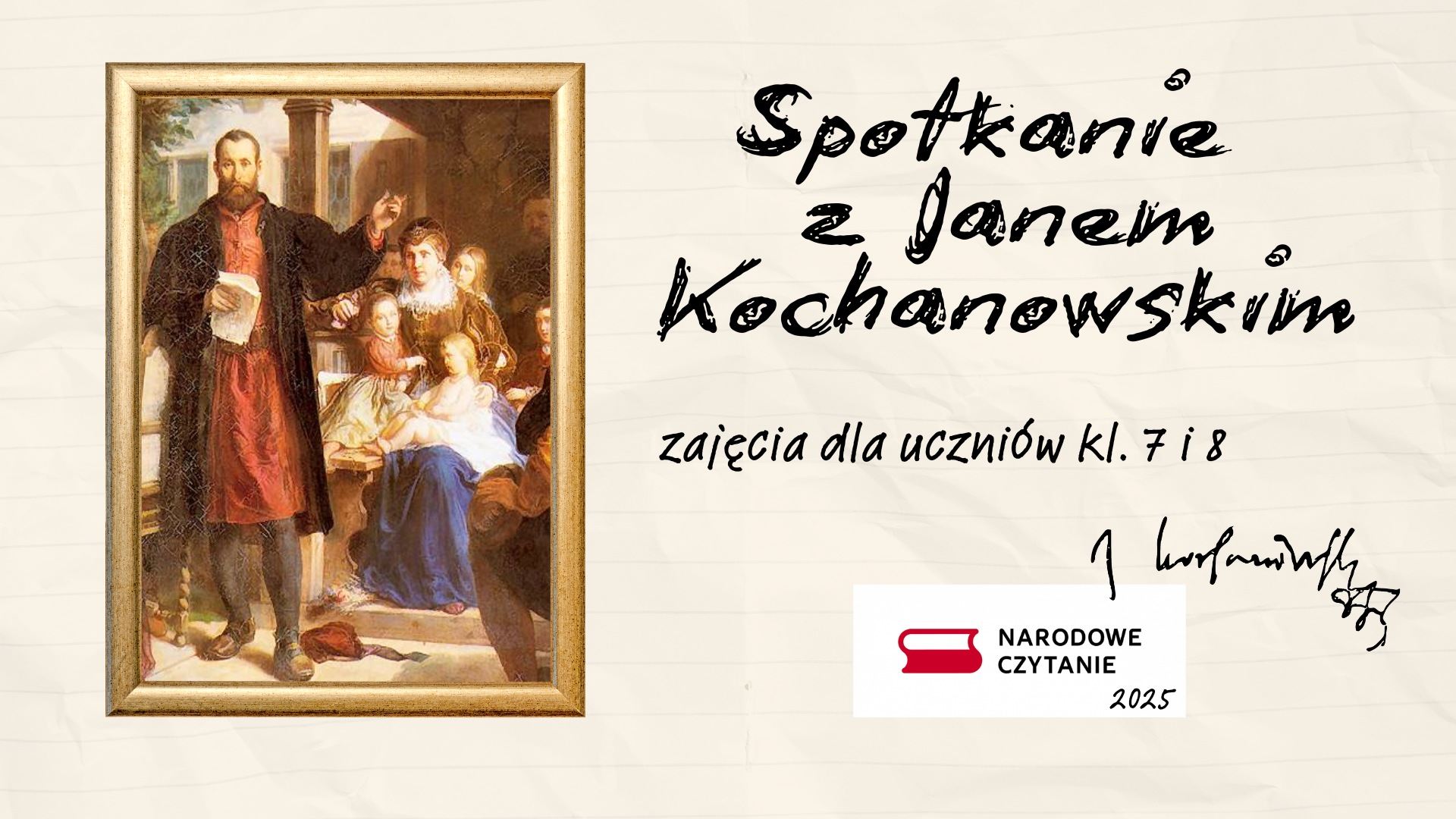 Grafika ilustracyjna z linkiem do informacji o proponowanych zajęcia dla uczniów
