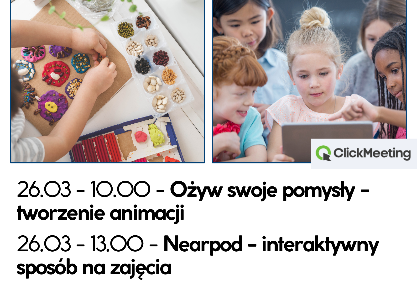 Grafika przekierowująca do informacji o szkoleniach oraz linku do rejestracji