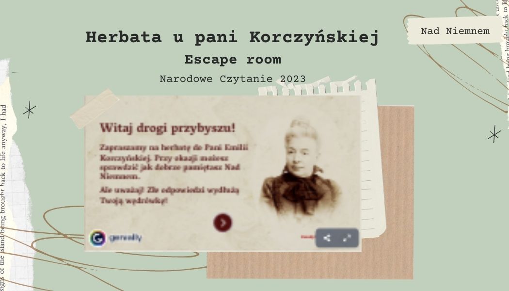 Narodowe Czytanie 2023: Escape room  online Herbata u pani Korczyńskiej 