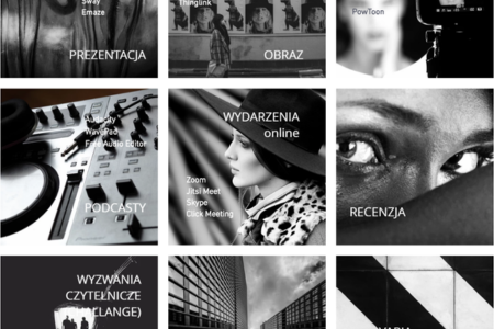 Grafika ilustracyjna: Biblioteki szkolne - zdalna promocja