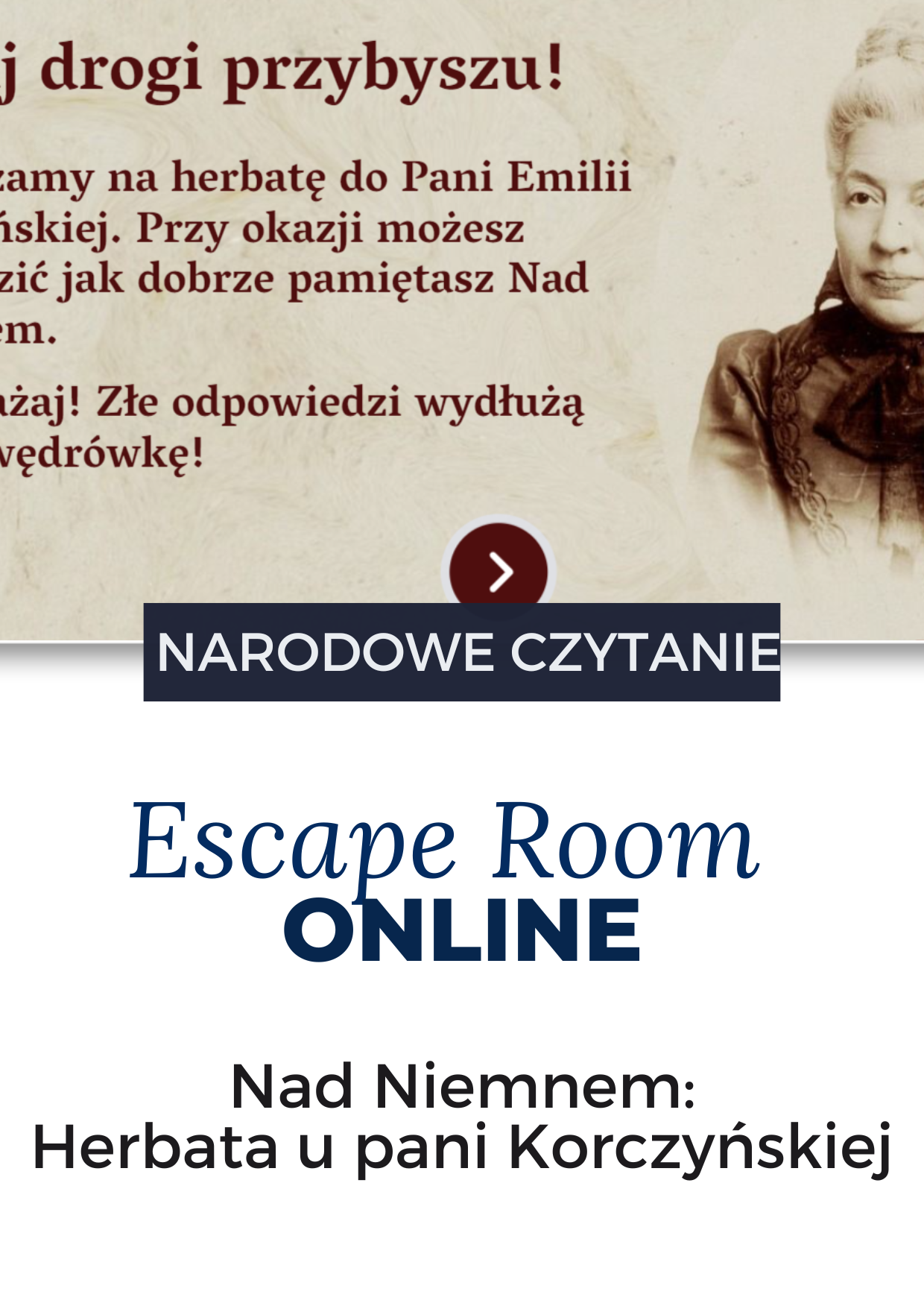 Narodowe Czytanie 2023: Nad Niemnem - escape room 