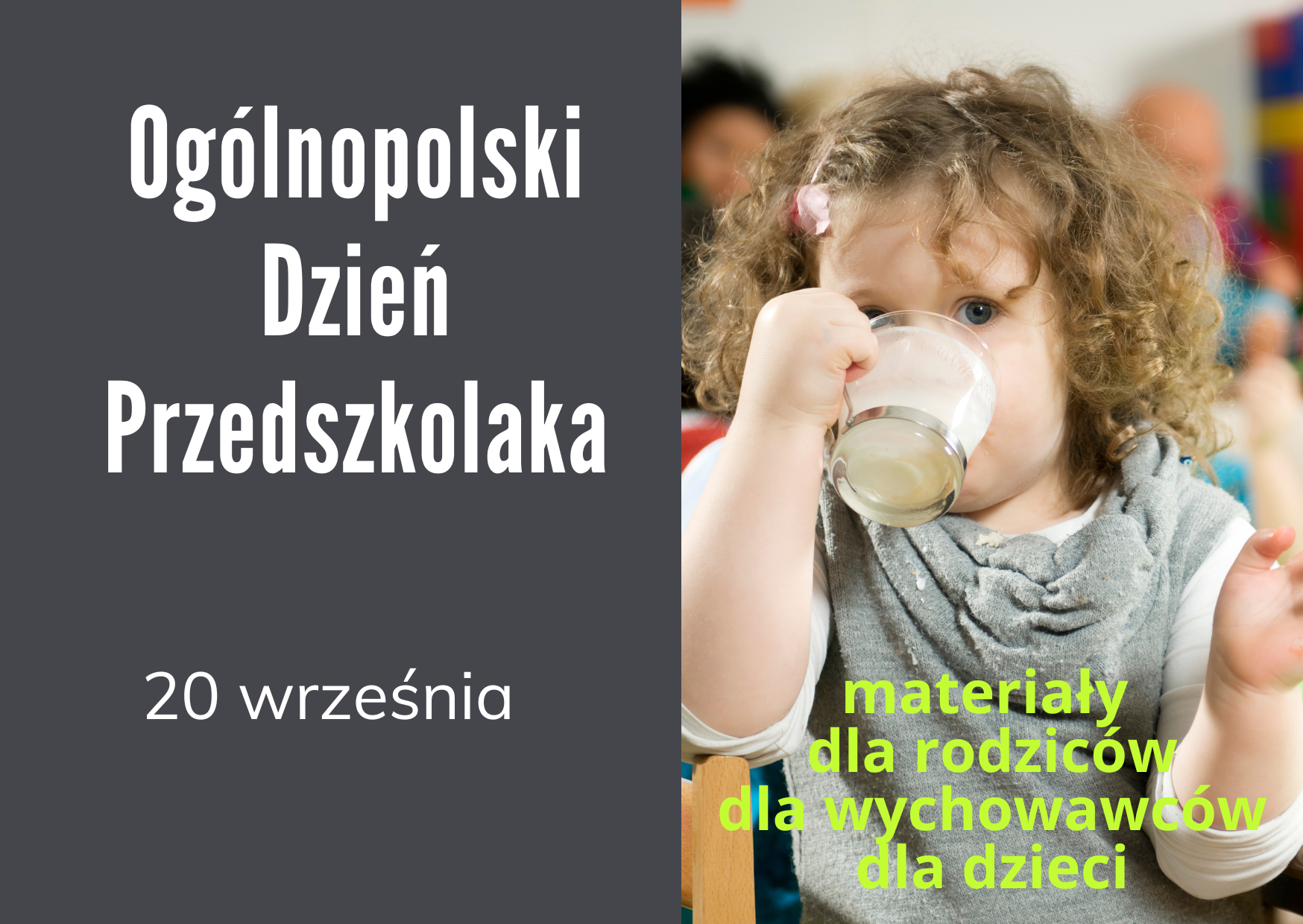 Grafika z linkiem do materiałów przygotowanych z okazji Ogólnopolskiego Dnia Przedszkolaka