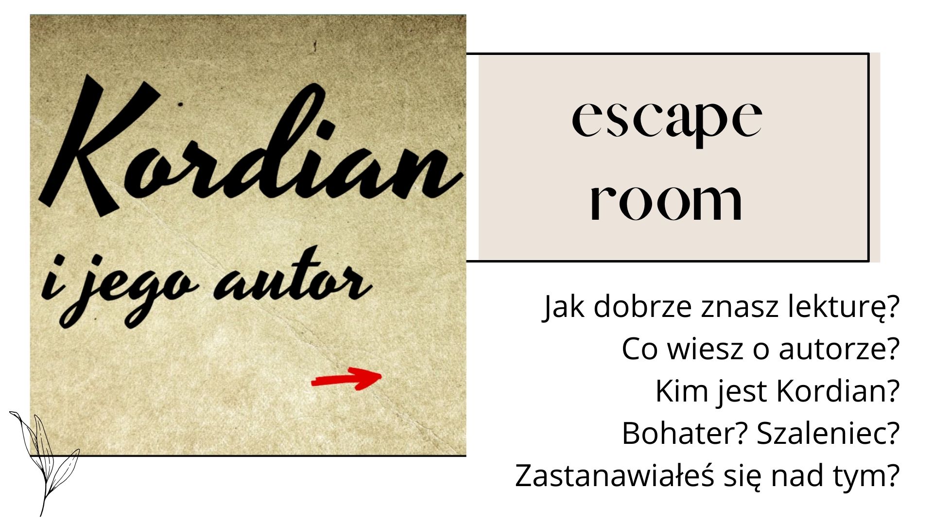 Narodowe Czytanie 2024: escape room Kordian i jego autor