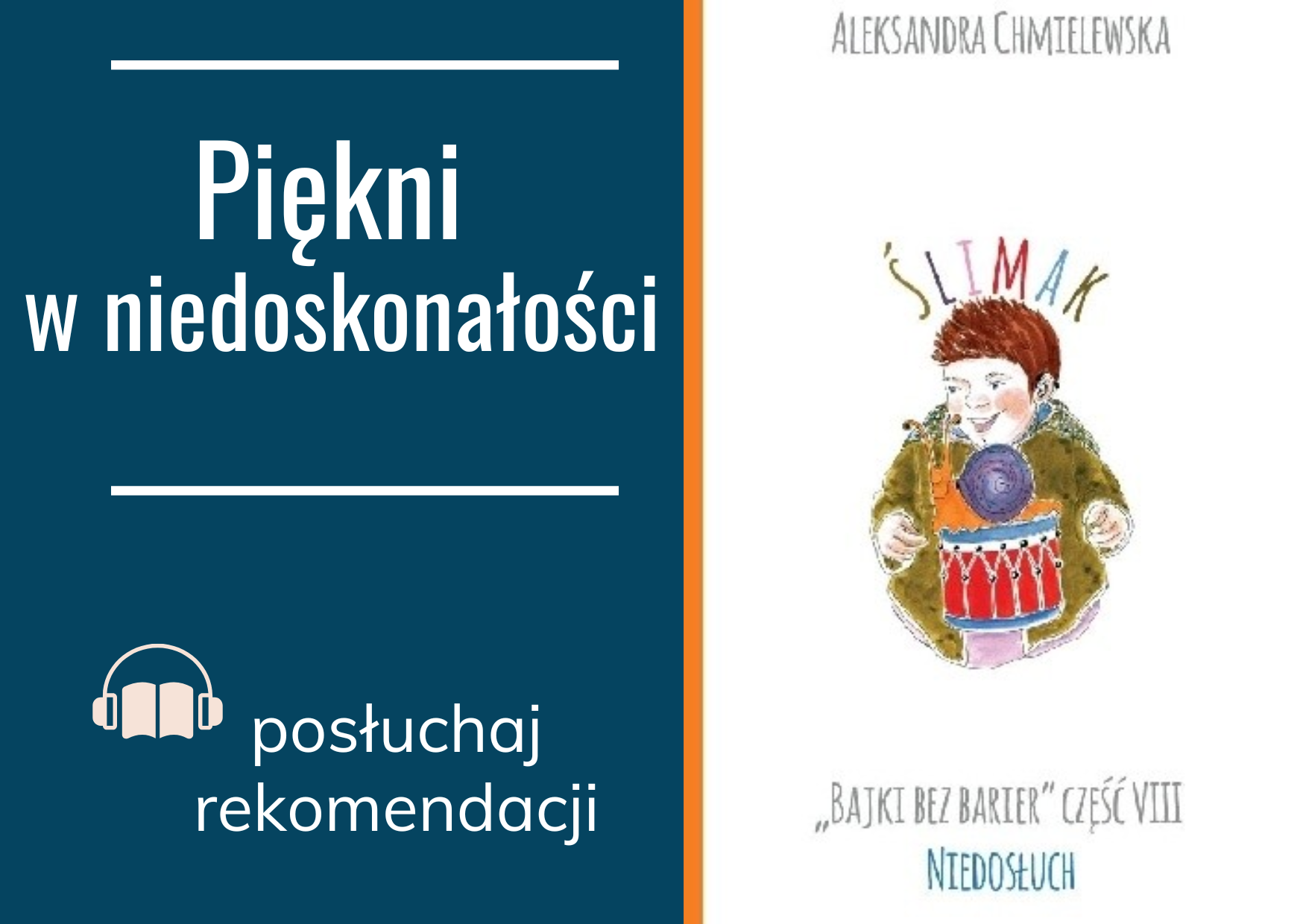 Grafika z linkiem do podcastu z rekomendacją książki Ślimak Aleksandry Chmielewskiej