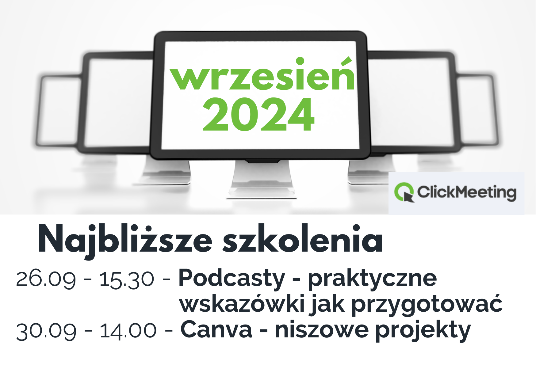 Grafika z linkiem do formularza zgłoszeniowego na szkolenia we wrześniu 2024