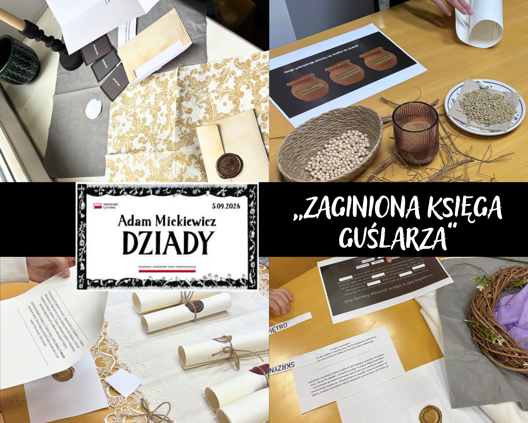 Grafika ilustracyjna: Narodowe Czytanie Dziadów Adama Mickiewicza - zajęcia edukacyjne