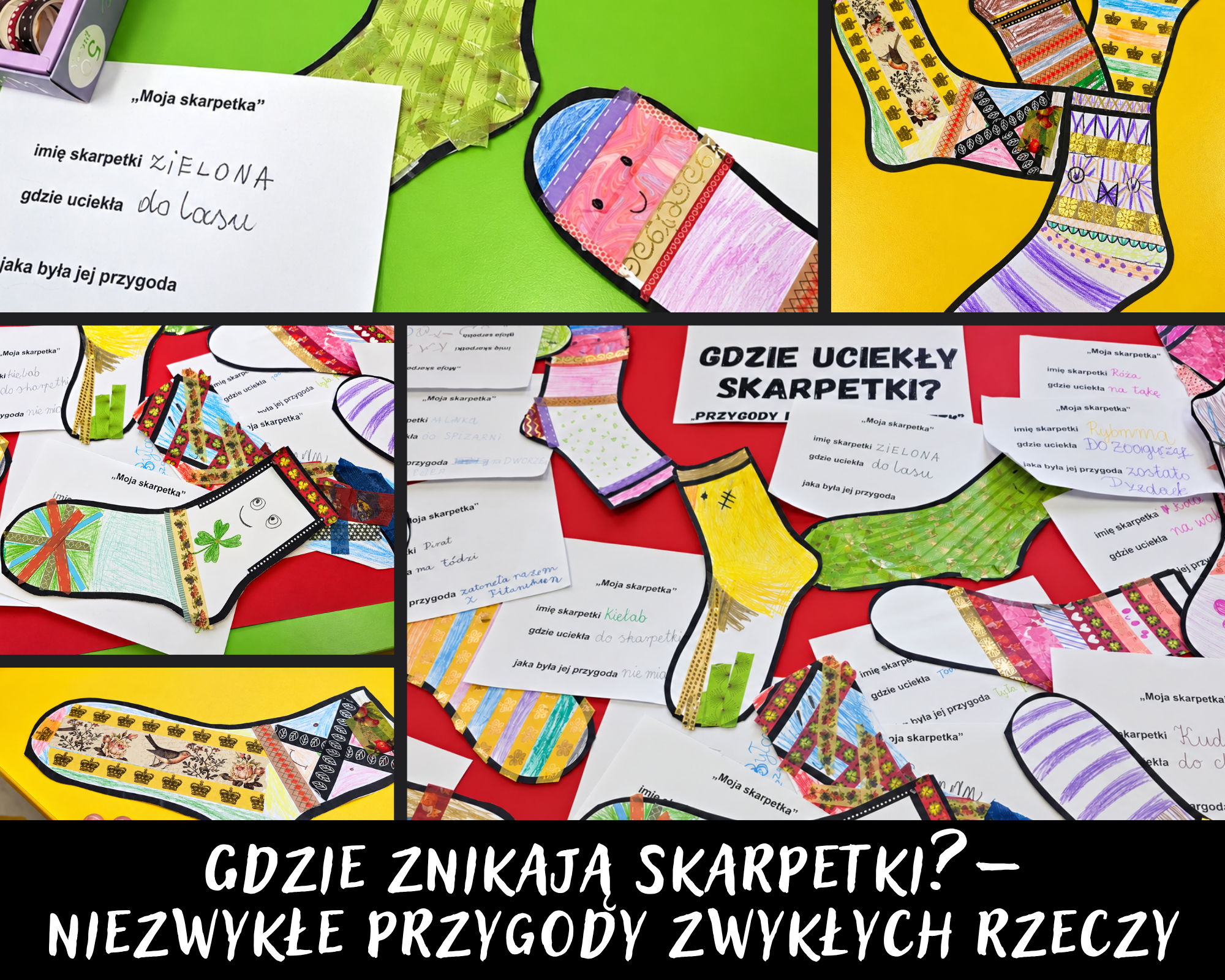 Grafika ilustracyjna: zajęcia Gdzie znikają skarpetki? z przedszkolakami