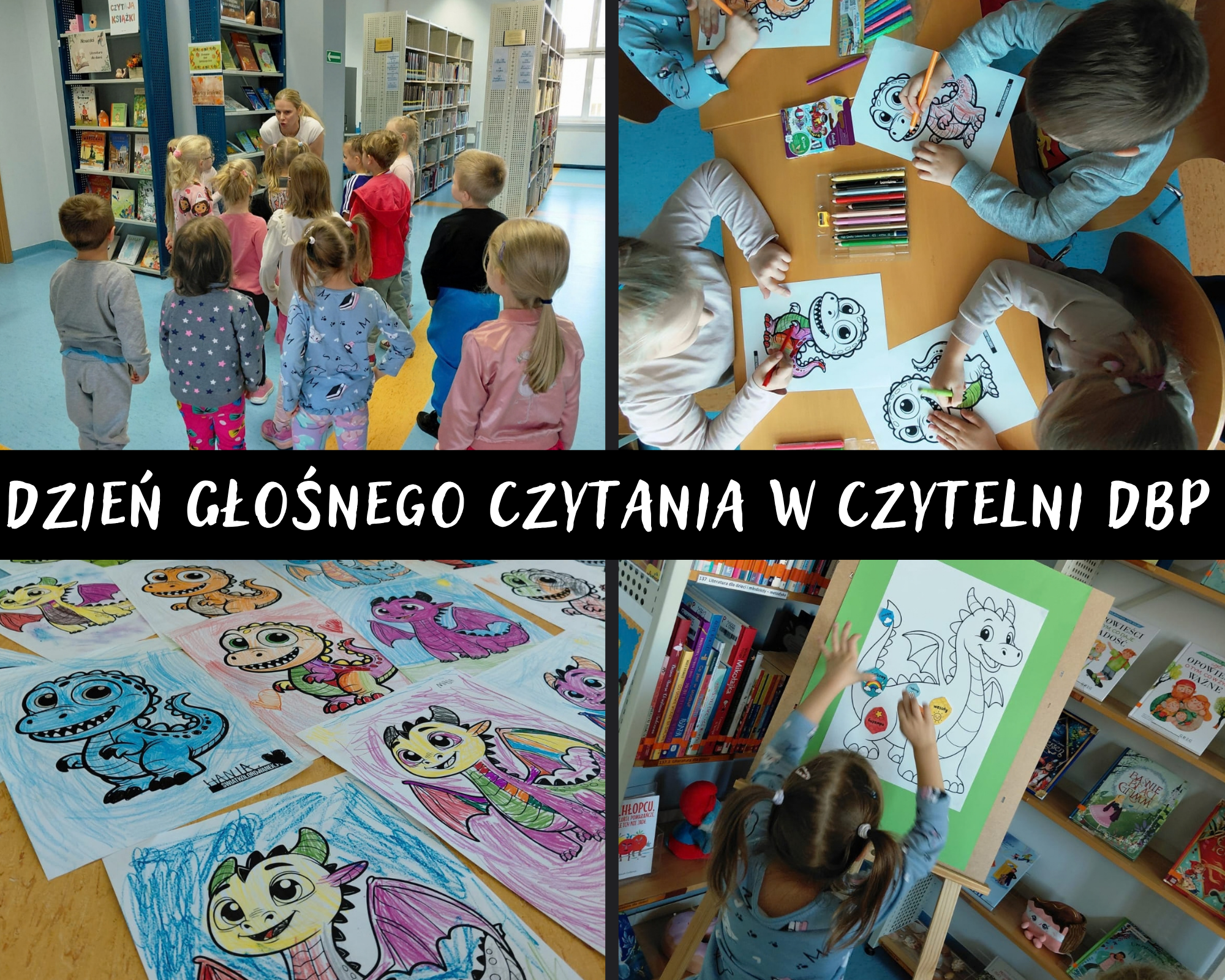 Grafika ilustracyjna: Dzieje się w Czytelni - Dzień Głośnego Czytania