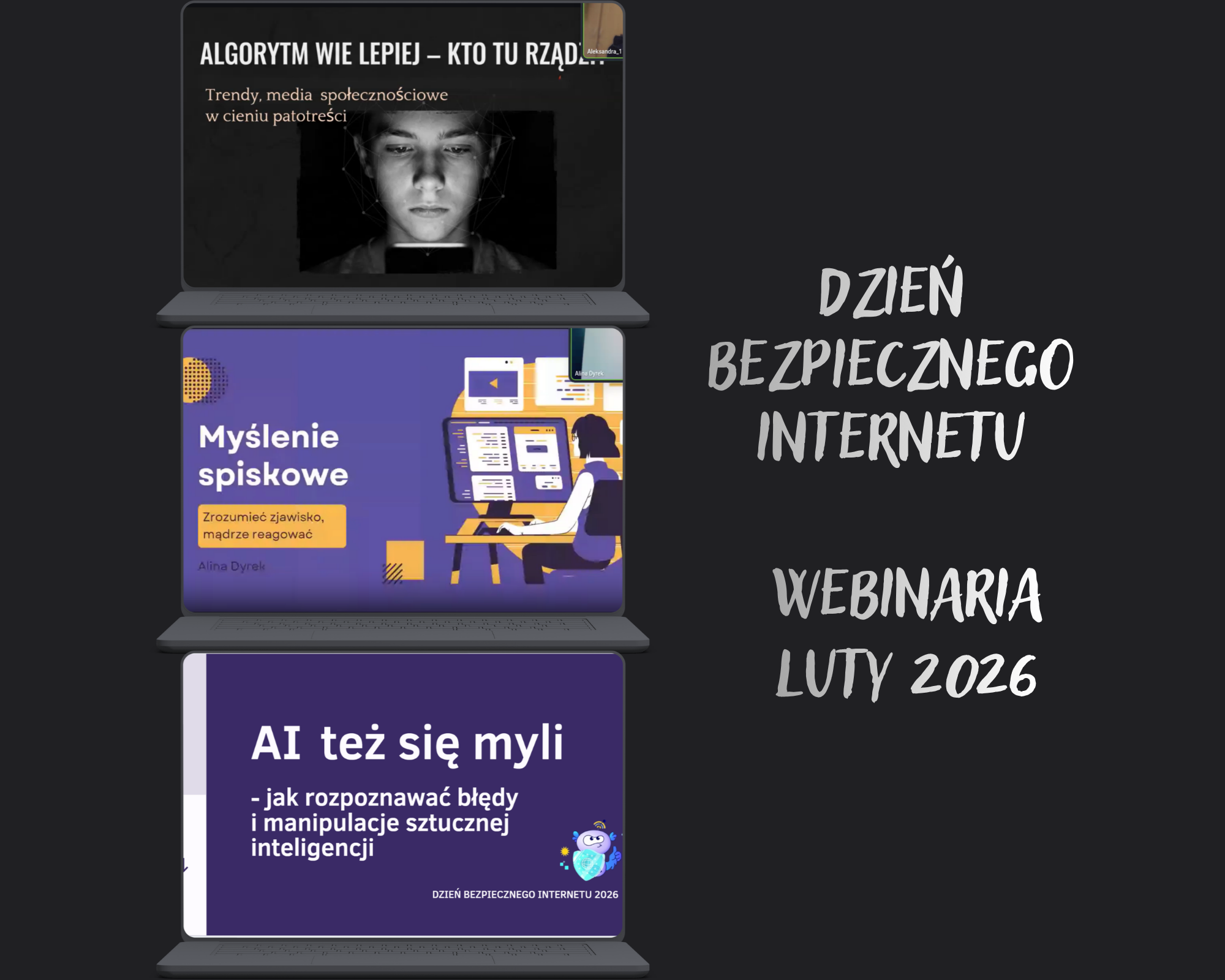 Grafika ilustracyjna: webinaria z okazji DBI 2026