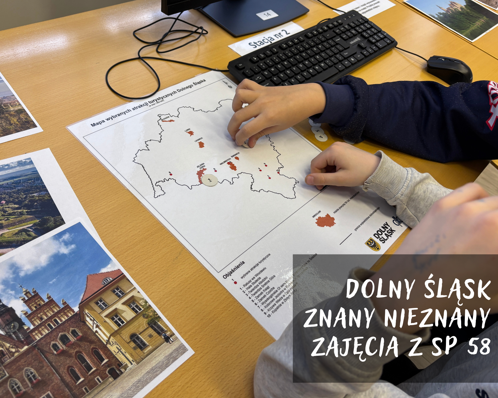 Grafika ilustracyjna: zajęcia Dolny Śląsk znany nieznany