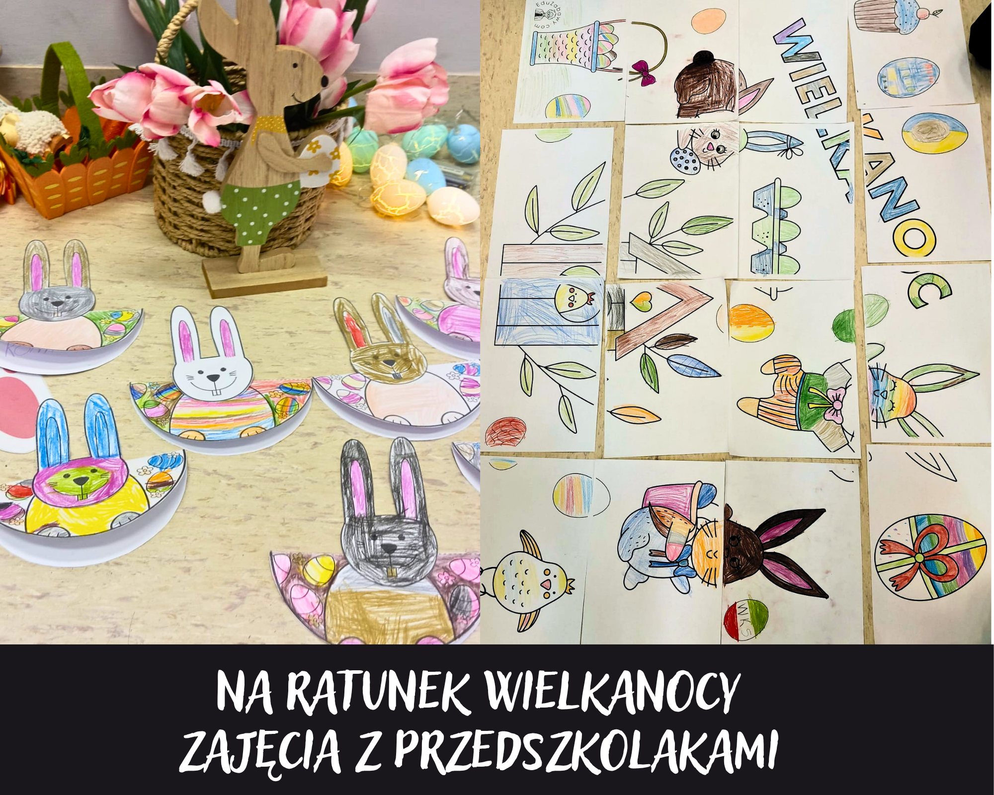 Grafika ilustracyjna: zajęcia dla przedszkolaków Na ratunek Wielkanocy
