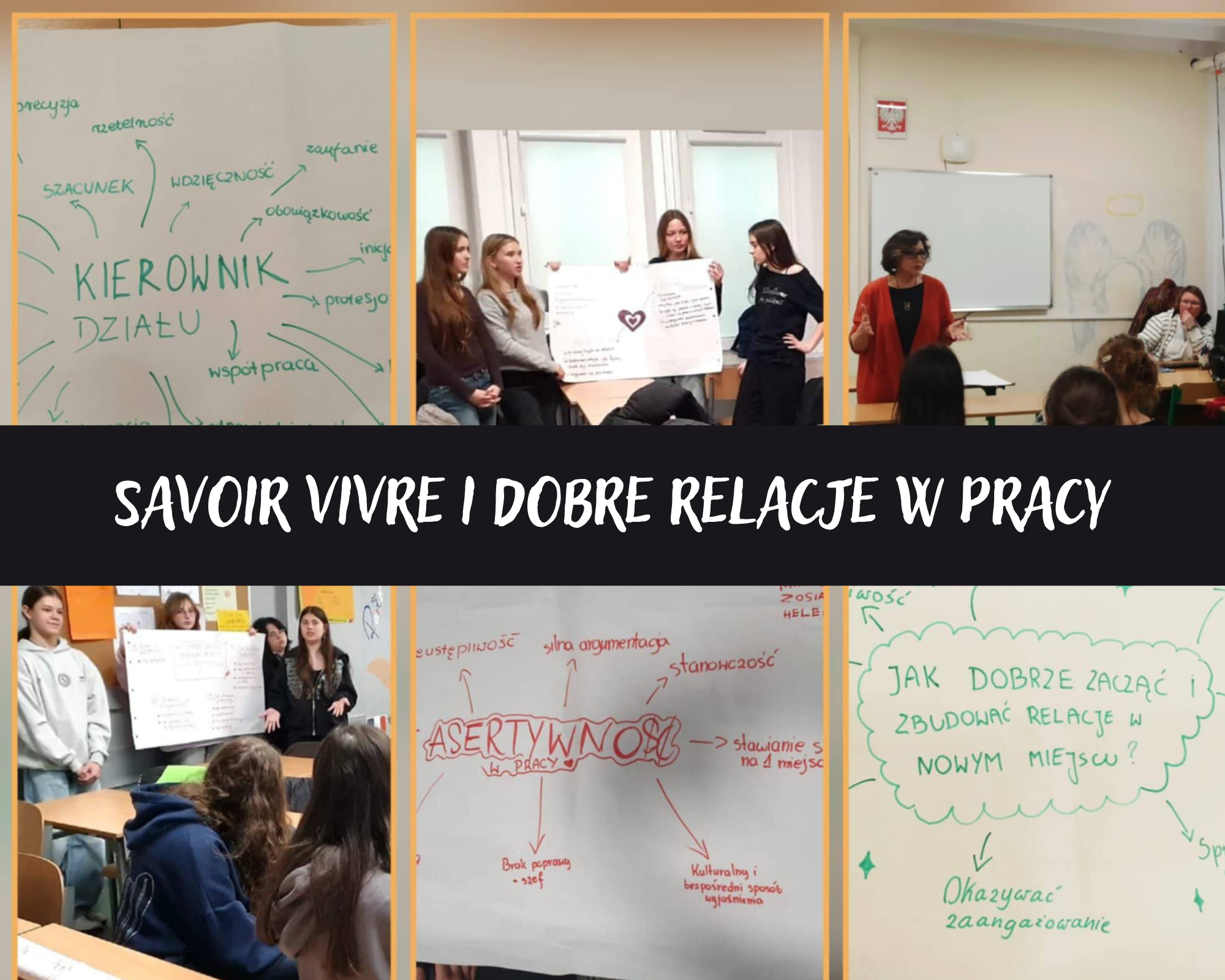 Grafika ilustracyjna: zajęcia edukacyjne dla uczniów liceum Życie składa się ze szczegółów - relacje w pracy