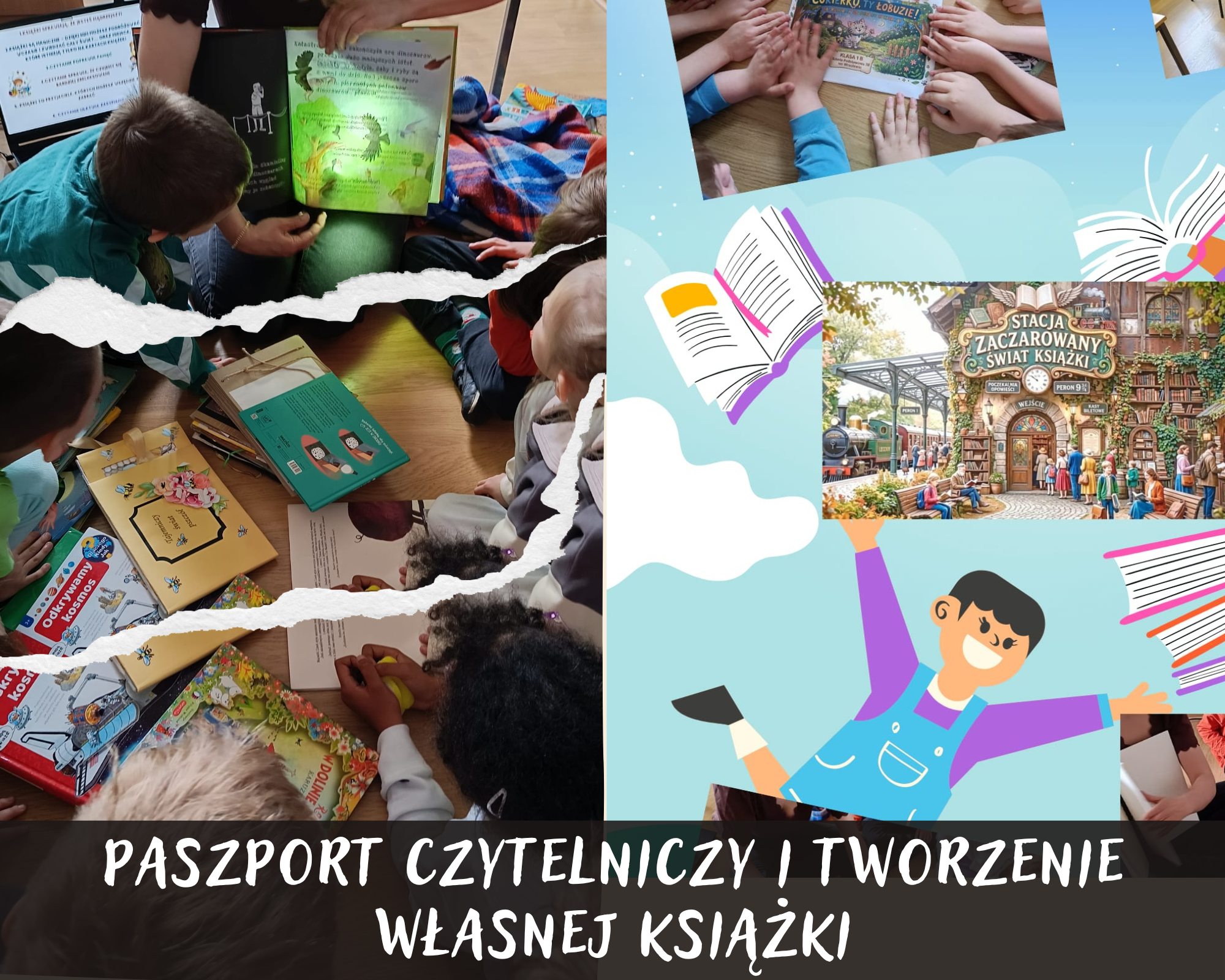 Grafika ilustracyjna: zajęcia czytelnicze Paszport Czytelniczy