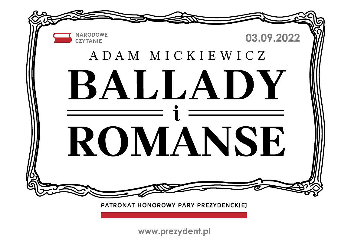 Narodowe Czytanie-Ballady i romanse: baner promujący wydarzenie