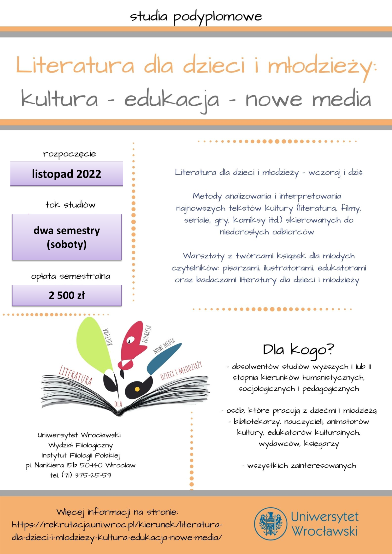 plakat Literatura dla dzieci i młodzieży kultura edukacja nowe media