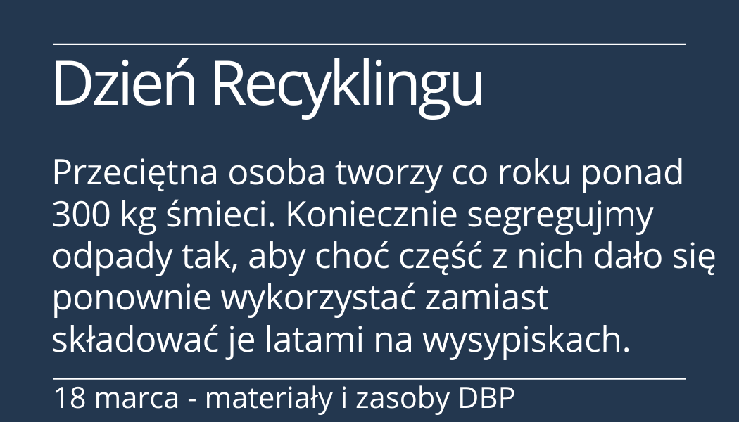Światowy Dzień Recyklingu: materiały edukacyjne